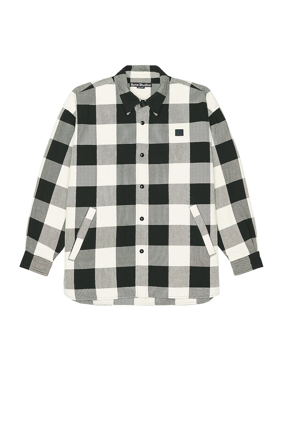 Image 1 of Acne Studios Face Plaid Button Up Shirt in Black & White