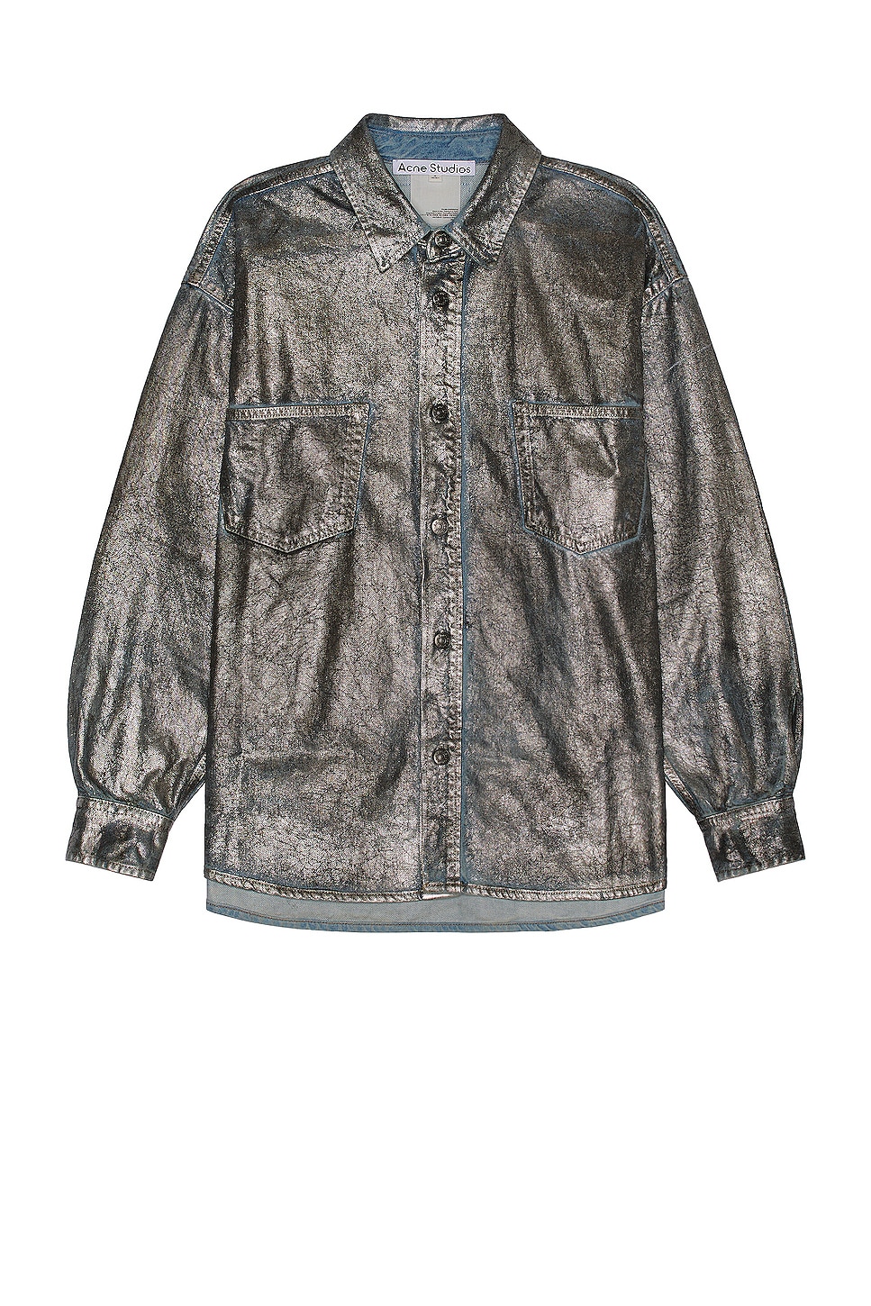 Image 1 of Acne Studios Relaxed Shirt in Silver & Blue