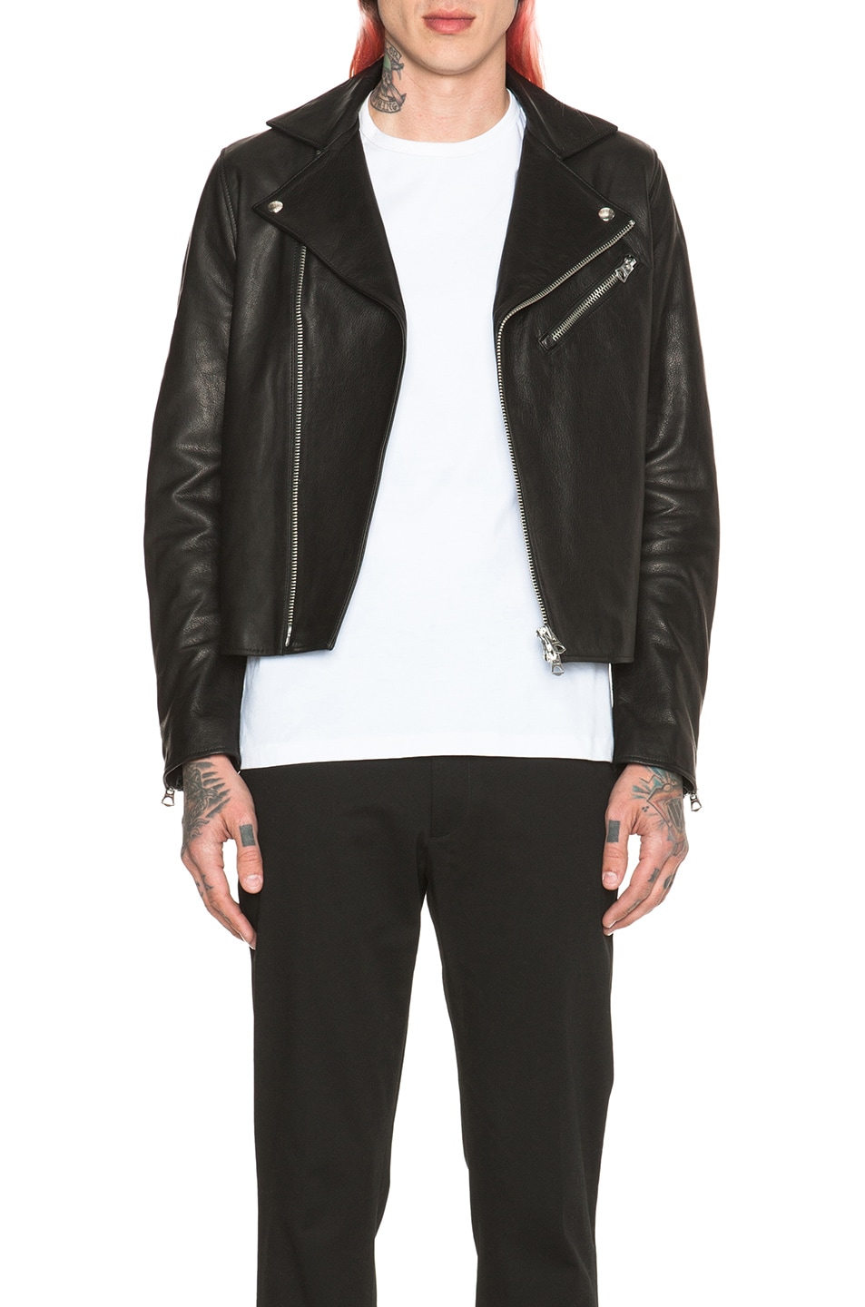 Image 1 of Acne Studios Gibson Leather Jacket in Black