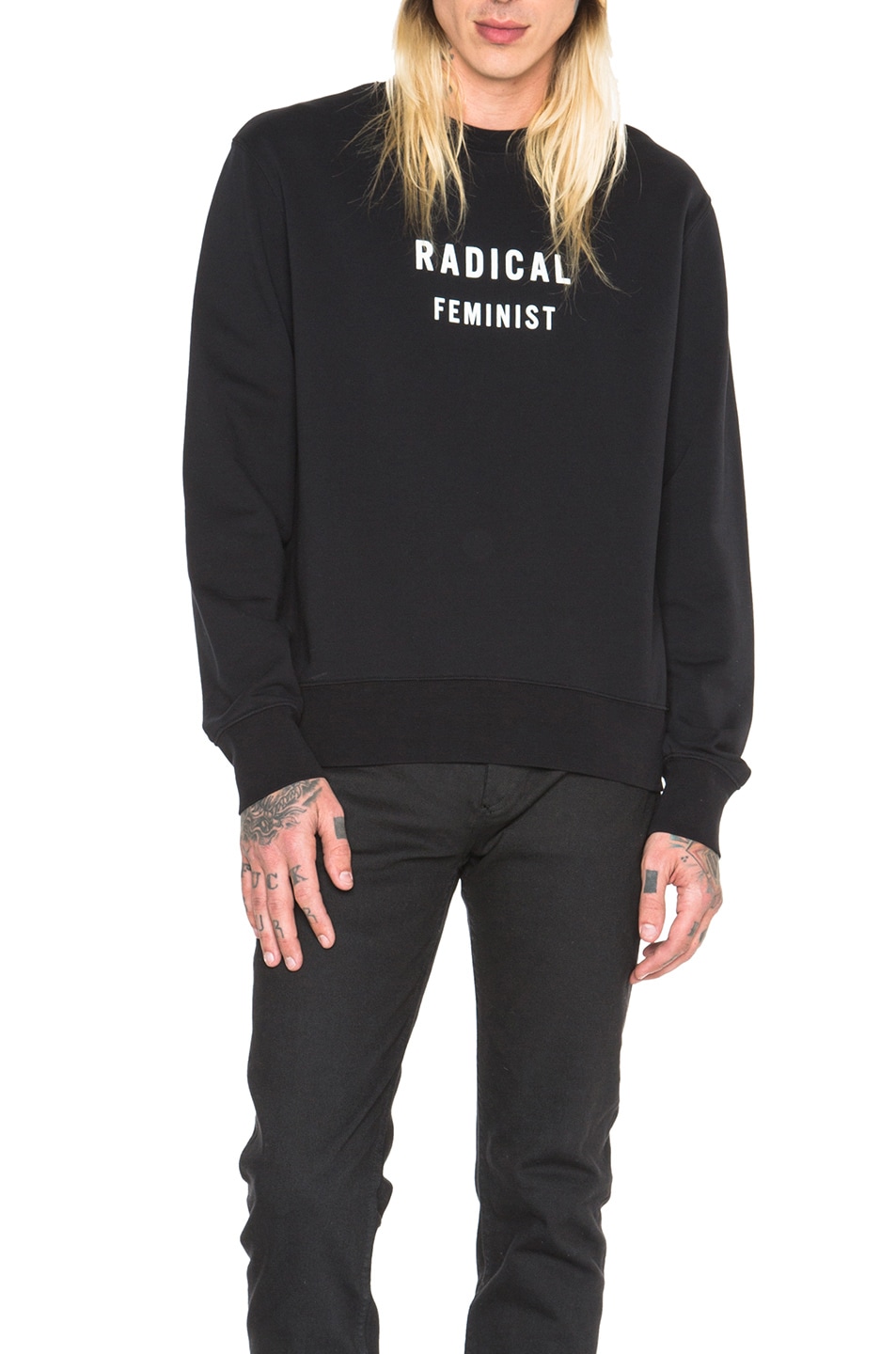 Image 1 of Acne Studios Casey Feminist Sweatshirt in Black