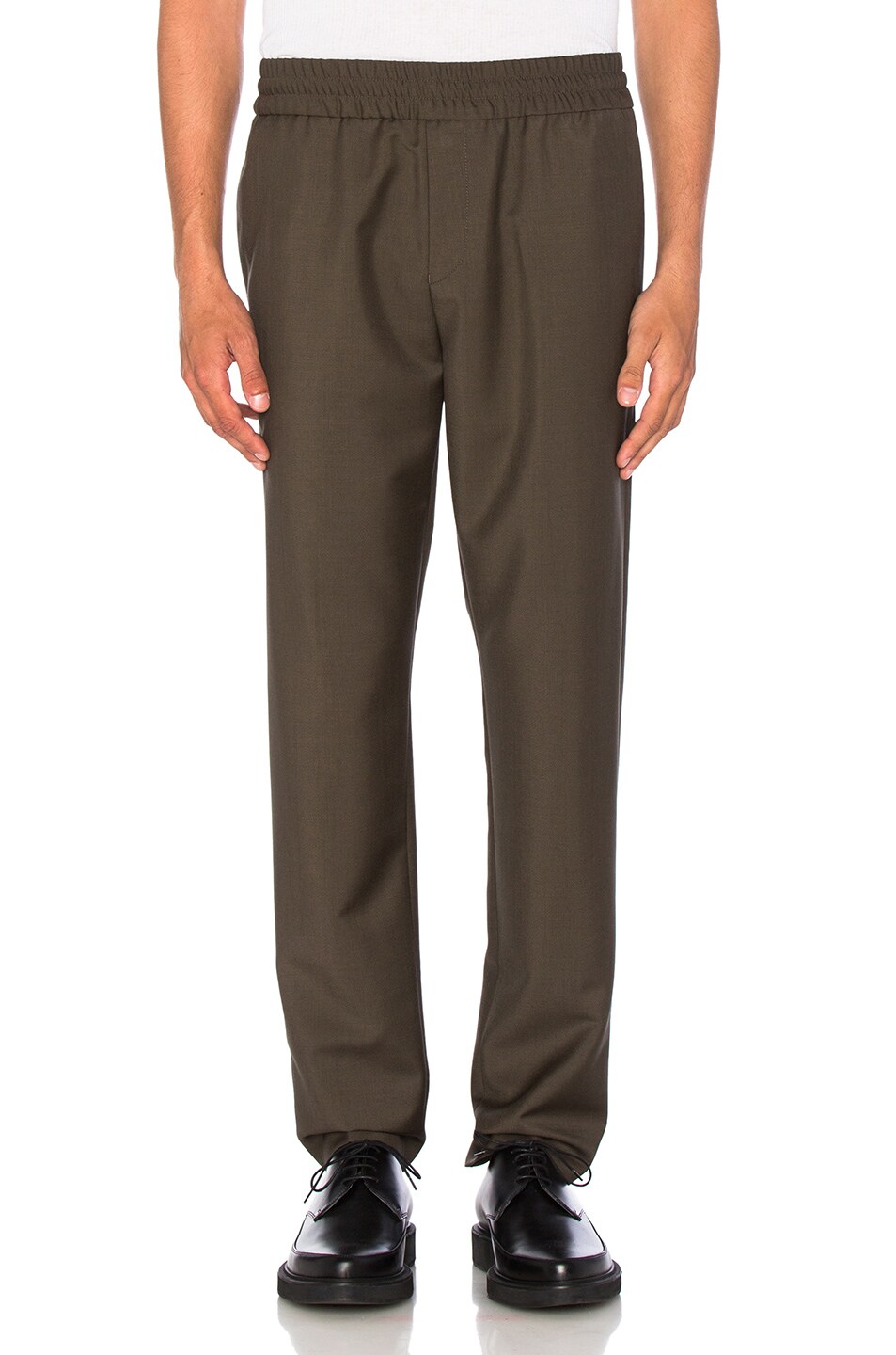Image 1 of Acne Studios Ryder Cropped Trousers in Olive Green