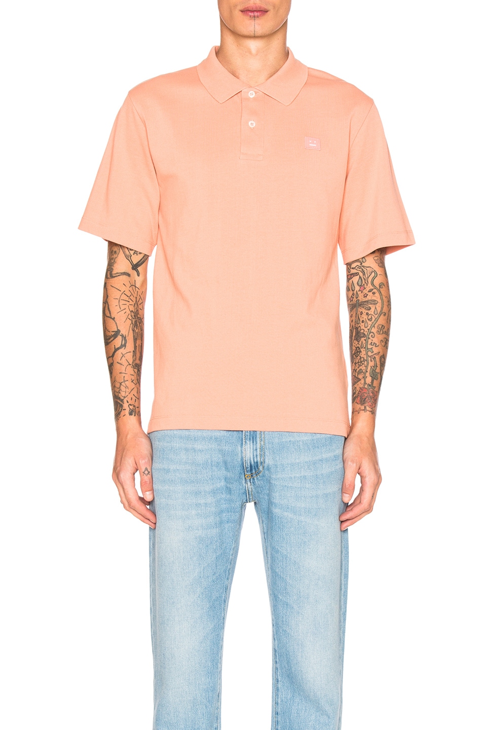 Image 1 of Acne Studios Falco Face Polo in Pale Pink