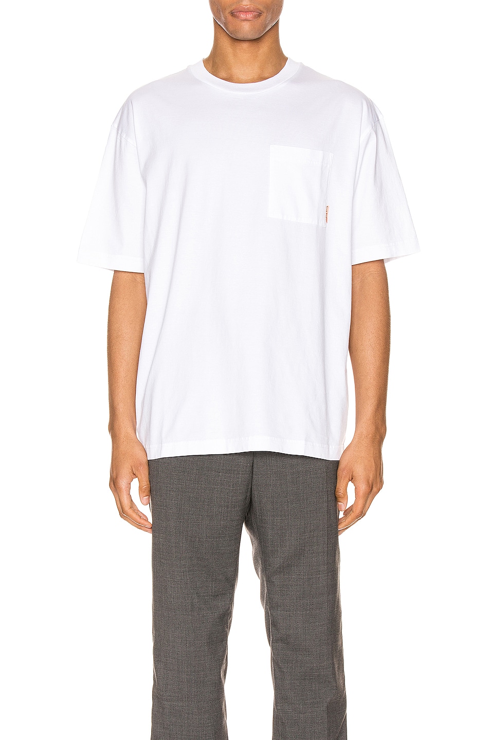 Image 1 of Acne Studios Pink Label Tee in Optic White