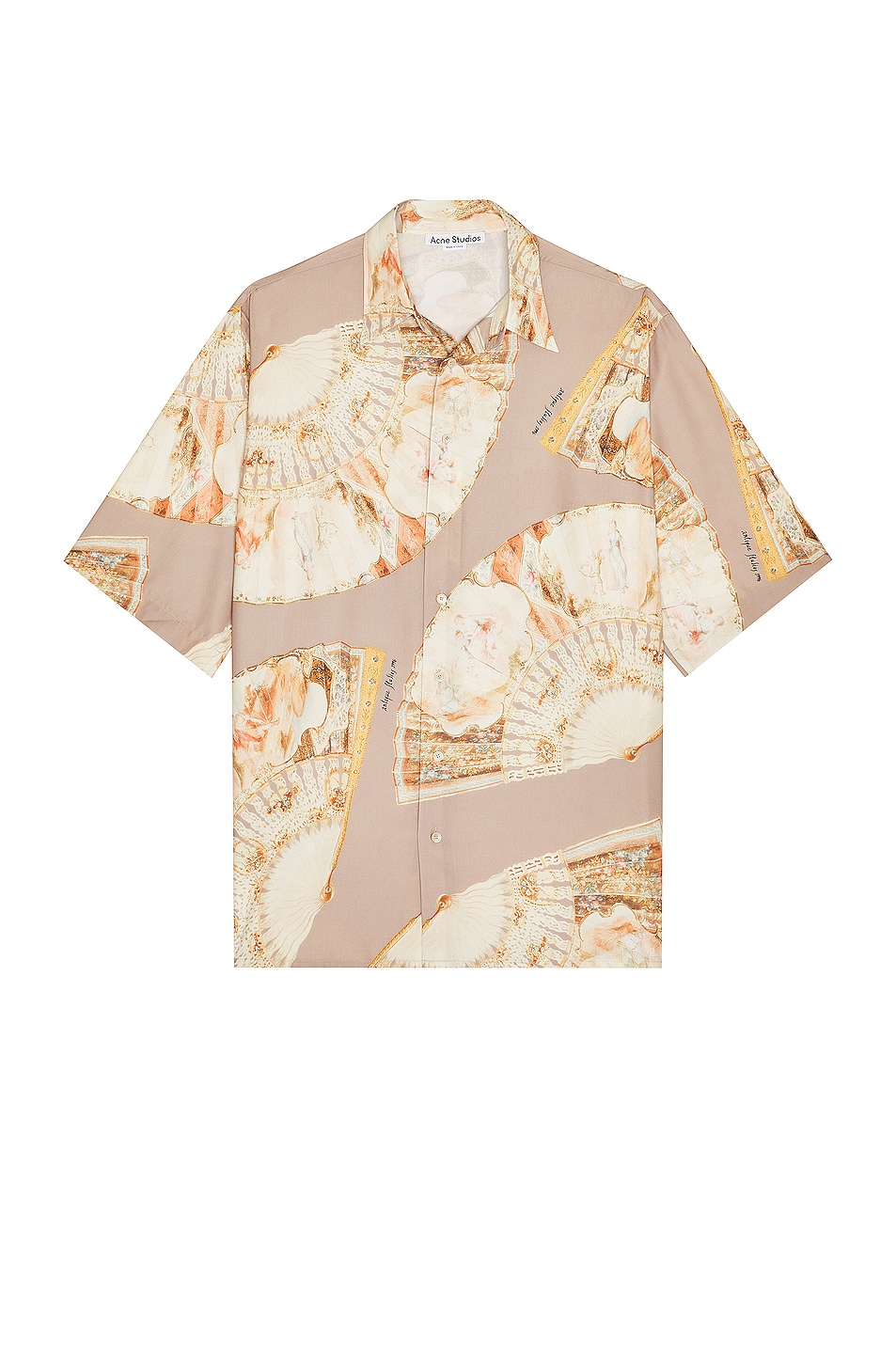 Image 1 of Acne Studios Short Sleeve Button Down Shirt in Brown