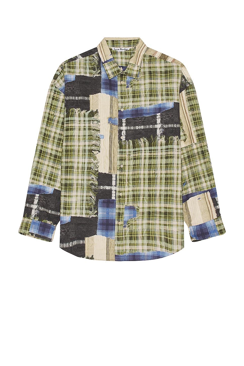 Image 1 of Acne Studios Patchwork Shirt in Green Multi