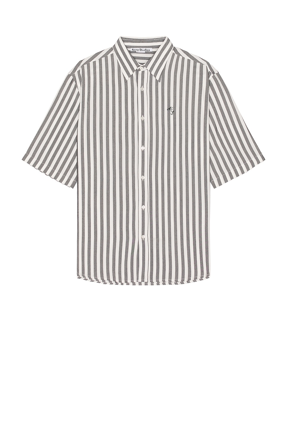 Image 1 of Acne Studios Short Sleeve Stripe Shirt in Black & White