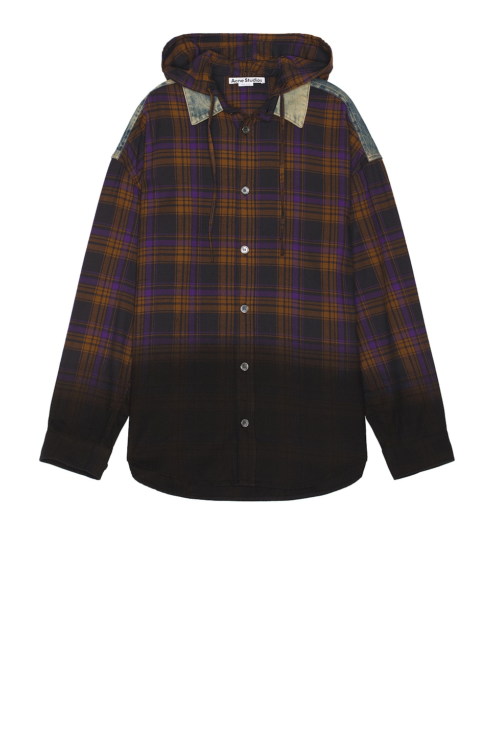 Image 1 of Acne Studios Long Sleeve Shirt in Purple & Brown