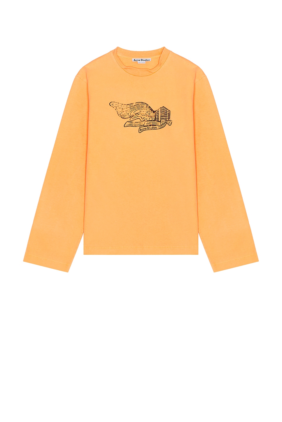 Image 1 of Acne Studios Long Sleeve T-Shirt in Neon Orange