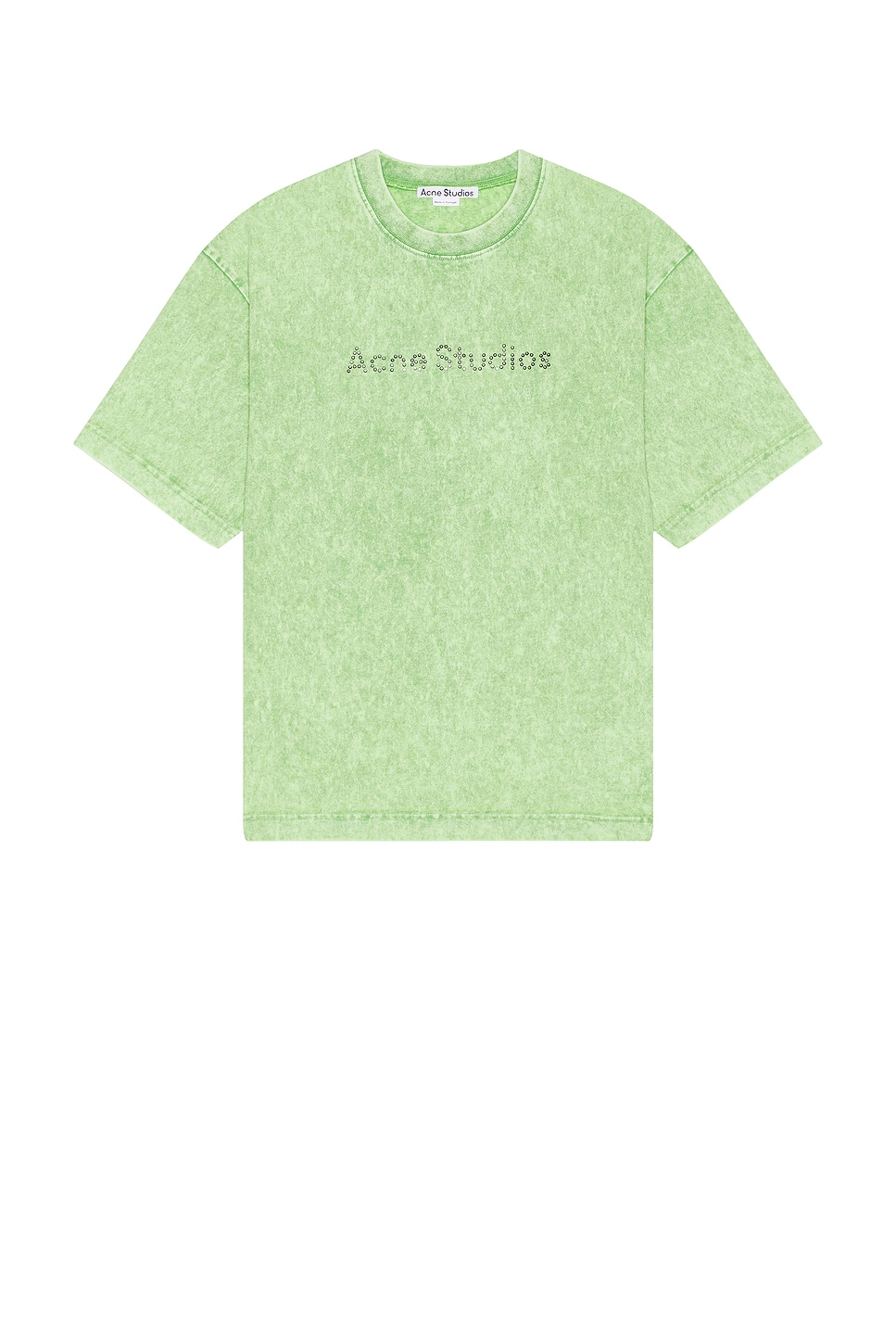 Image 1 of Acne Studios Exford University Stamp Stud T-shirt in Bright Green