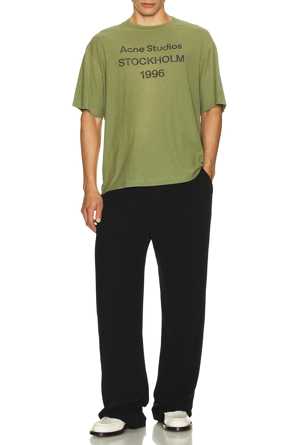 Image 1 of Acne Studios Exford 1996 Tee in Olive Green