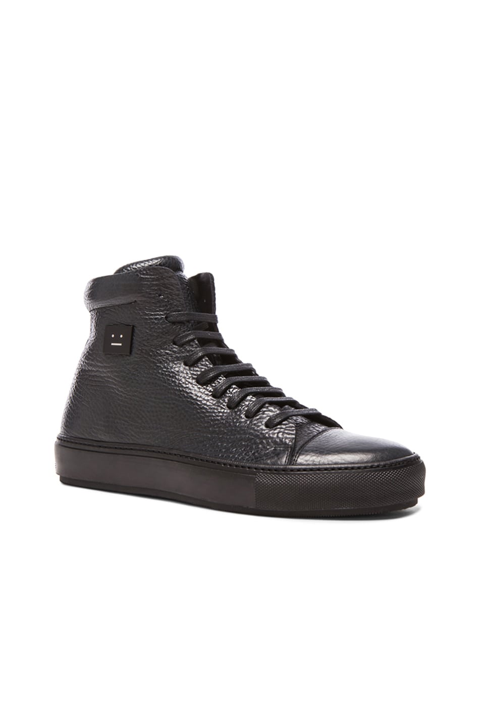Image 1 of Acne Studios Adrian High Grain Leather Sneakers in Black