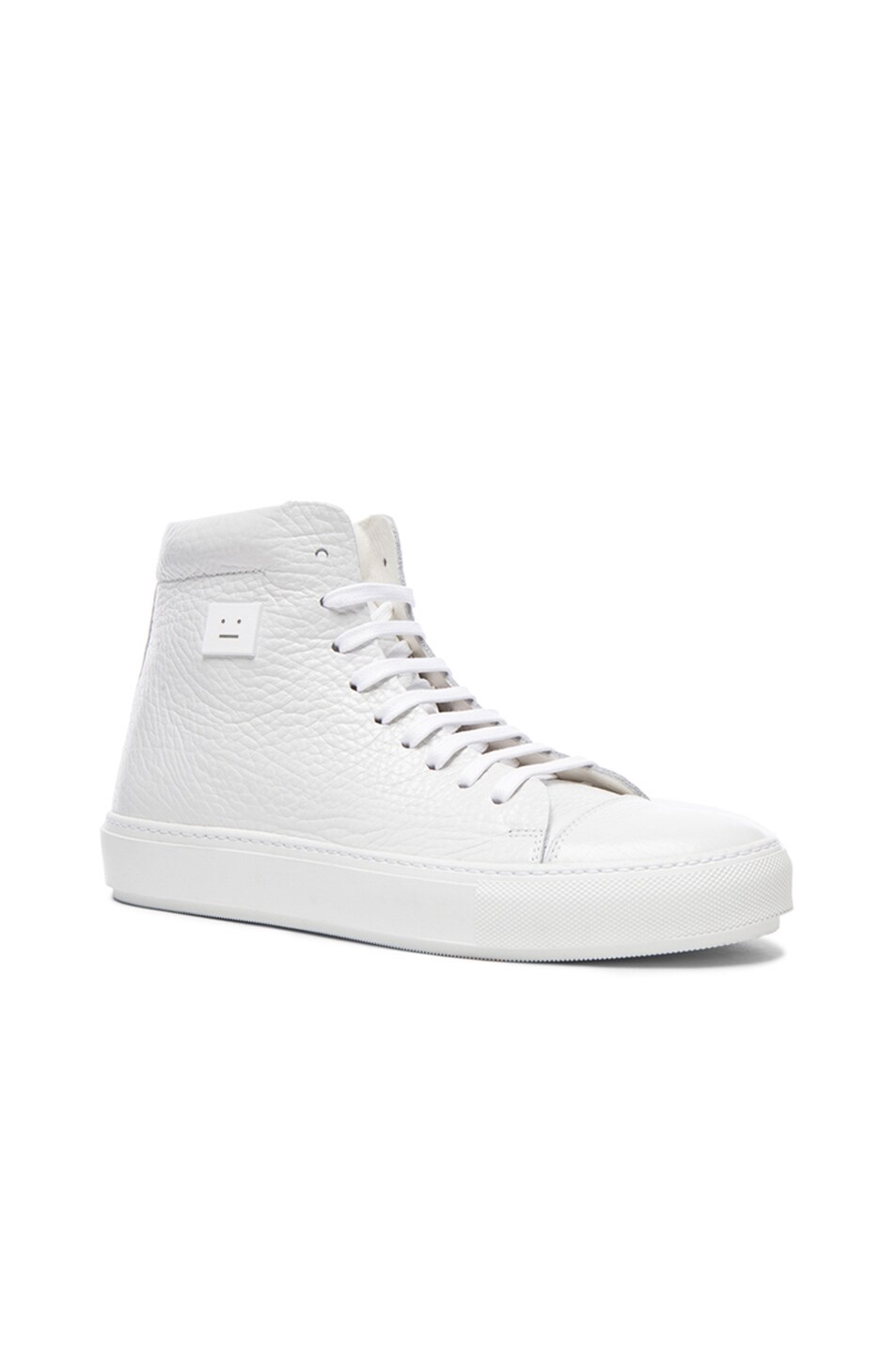Image 1 of Acne Studios Adrian High Grain Leather Sneakers in White