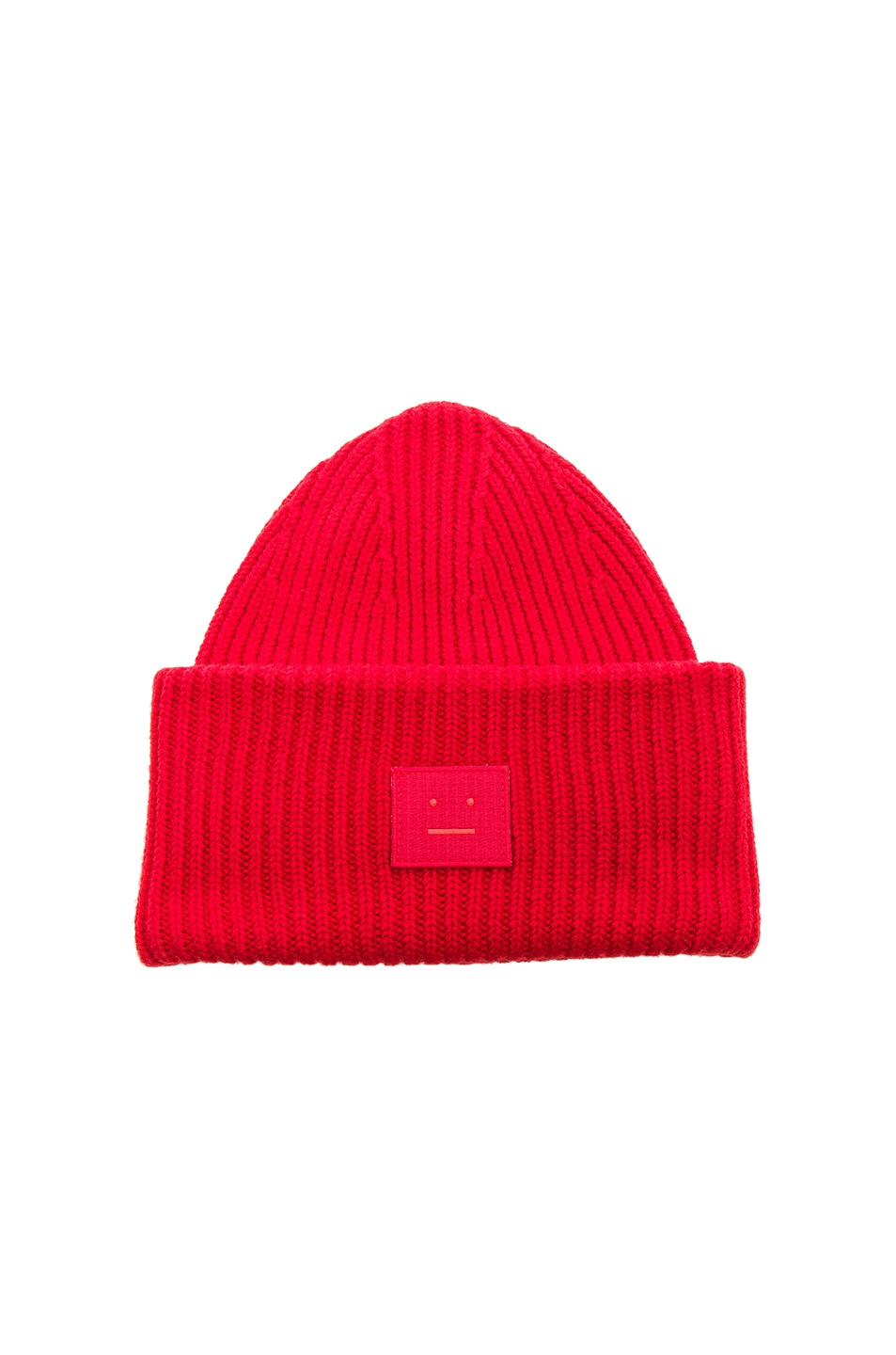Image 1 of Acne Studios Pansy Face Beanie in Tomato Red