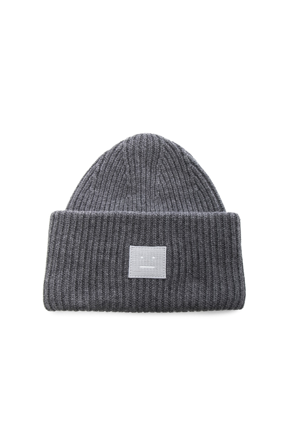 Image 1 of Acne Studios Pansy Face Beanie in Grey Melange