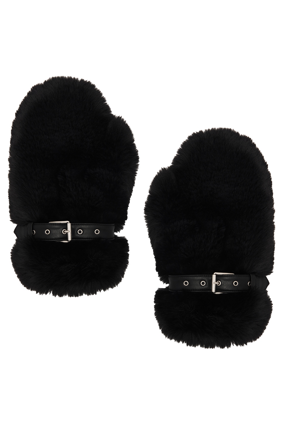 Alion Fur Gloves in Black