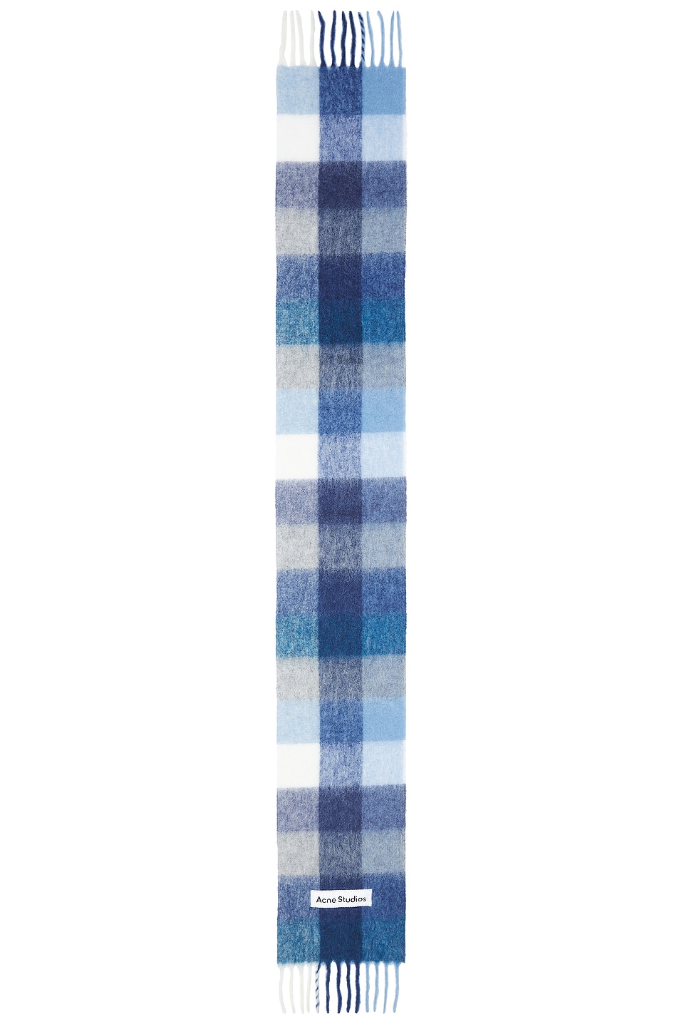 Shop Acne Studios Vally Scarf In Indigo  Grey  & Light Blue