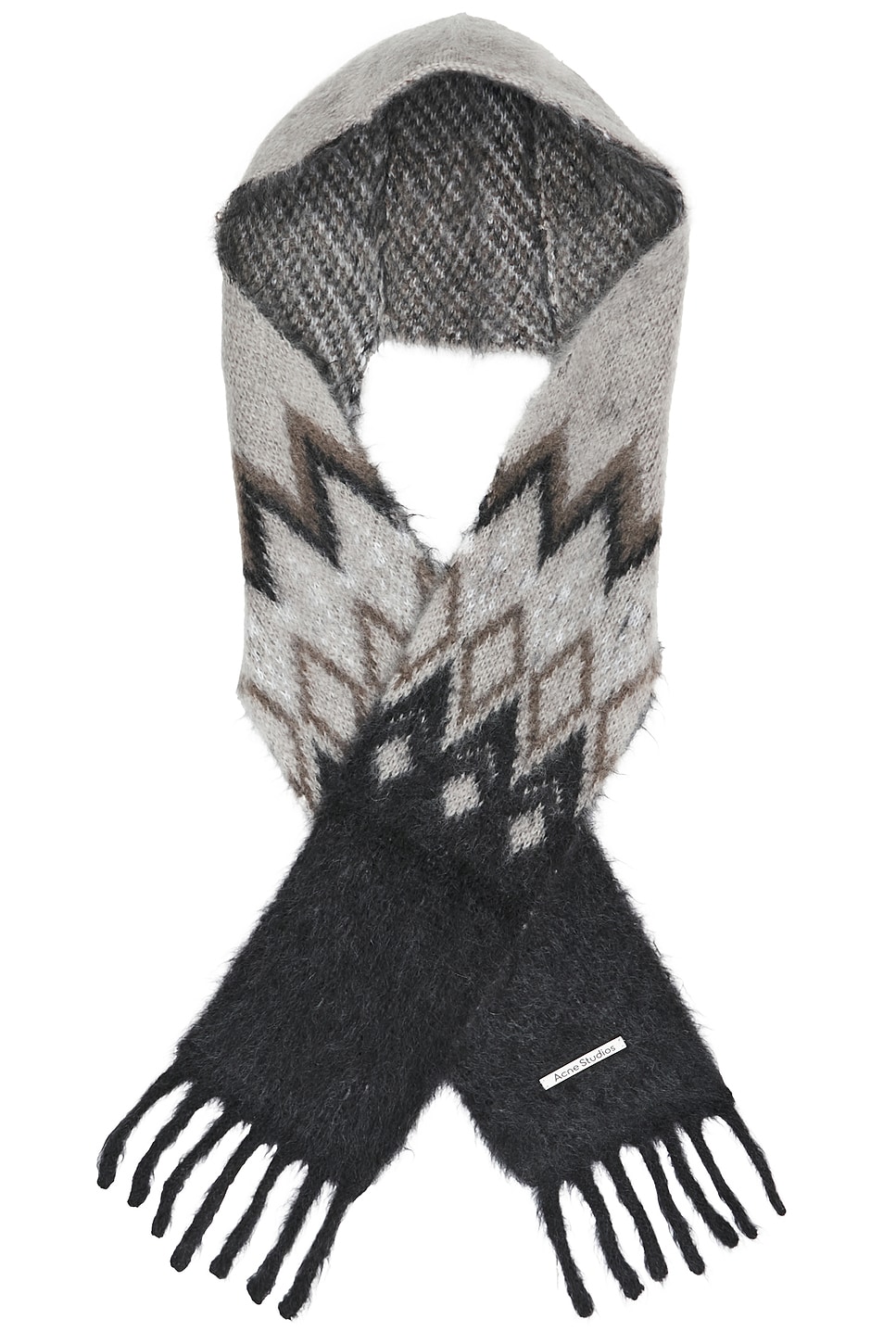 Acne Studios Hooded Scarf In Gray