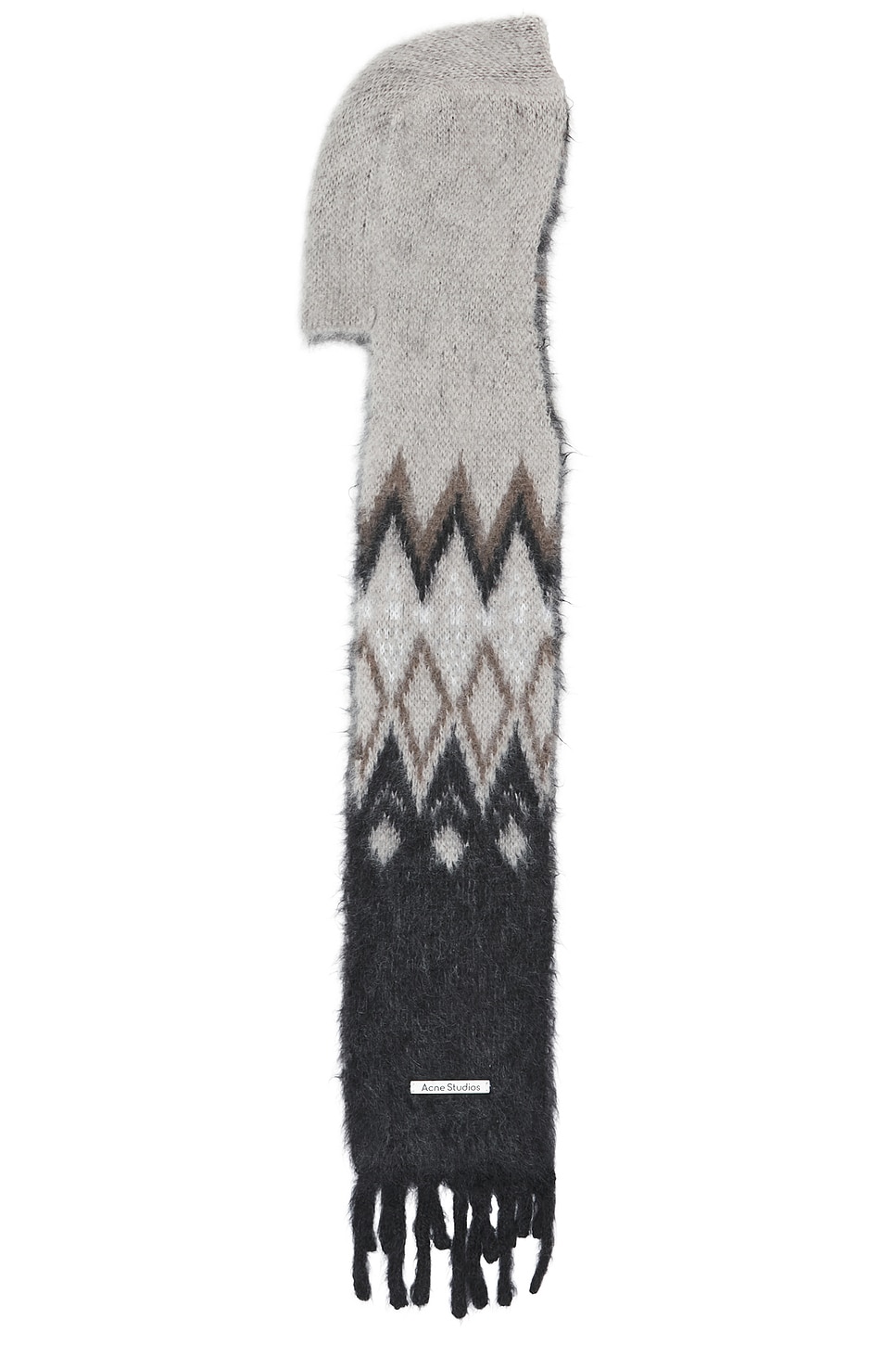 Acne Studios Hooded Scarf In Gray