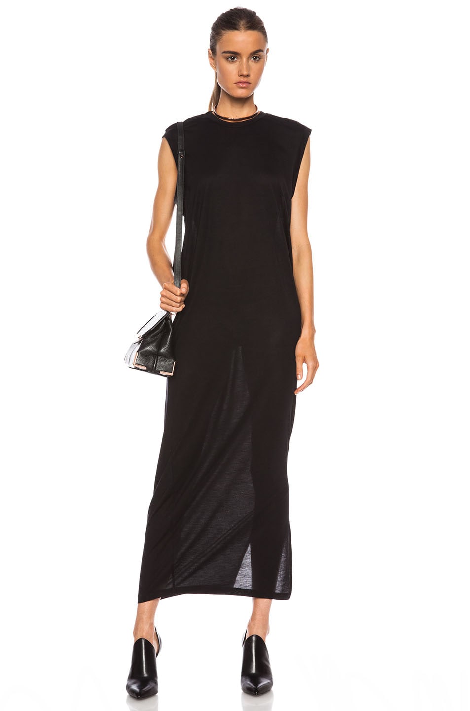 Acne Studios Bree Fluid Viscose Dress in Black | FWRD