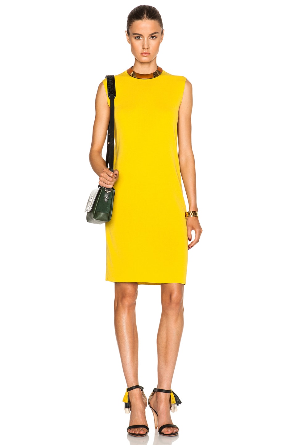 Image 1 of Acne Studios Meloria Knit Dress in Acid Yellow