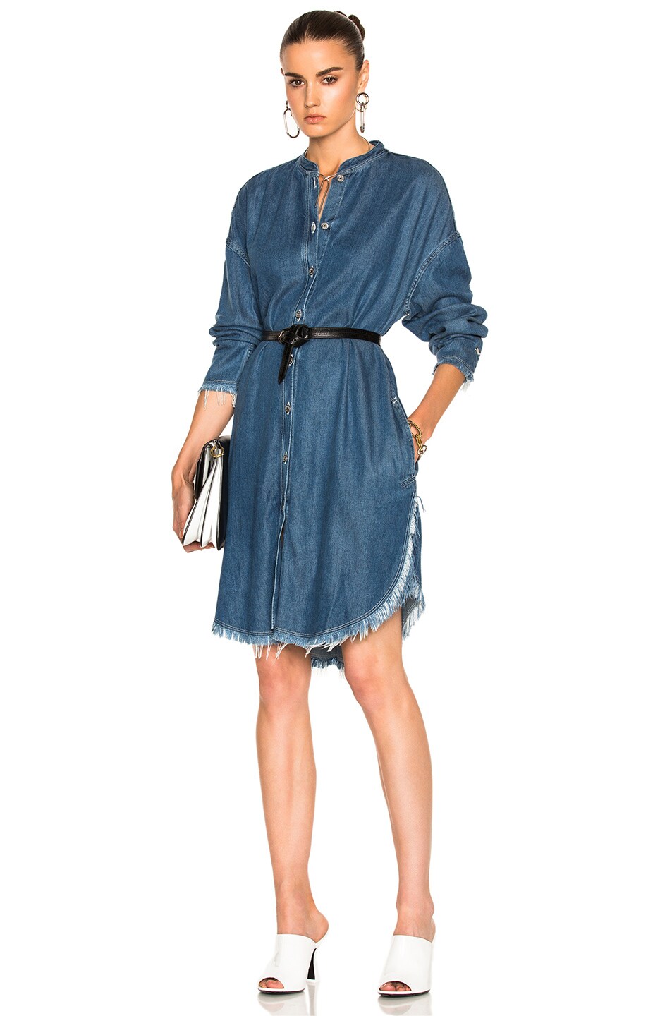 Image 1 of Acne Studios Gracie Dress in Mid Blue