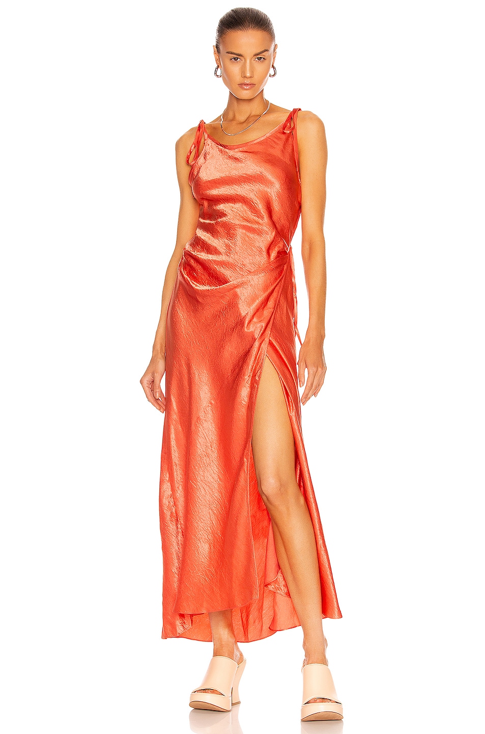 Image 1 of Acne Studios Dayla Dress in Coral Red