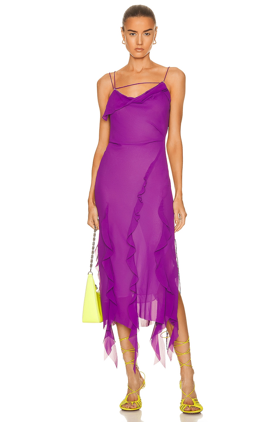 Image 1 of Acne Studios Chiffon Dress in Violet Purple