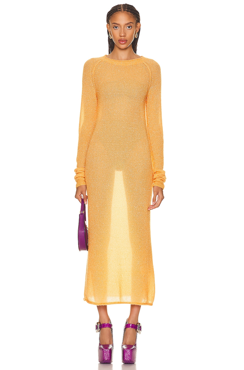 Image 1 of Acne Studios Knit Dress in Apricot Orange