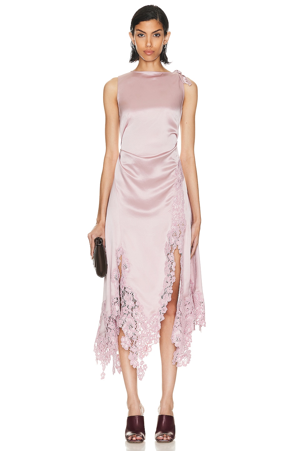Image 1 of Acne Studios Leg Slit Dress in Mauve Pink
