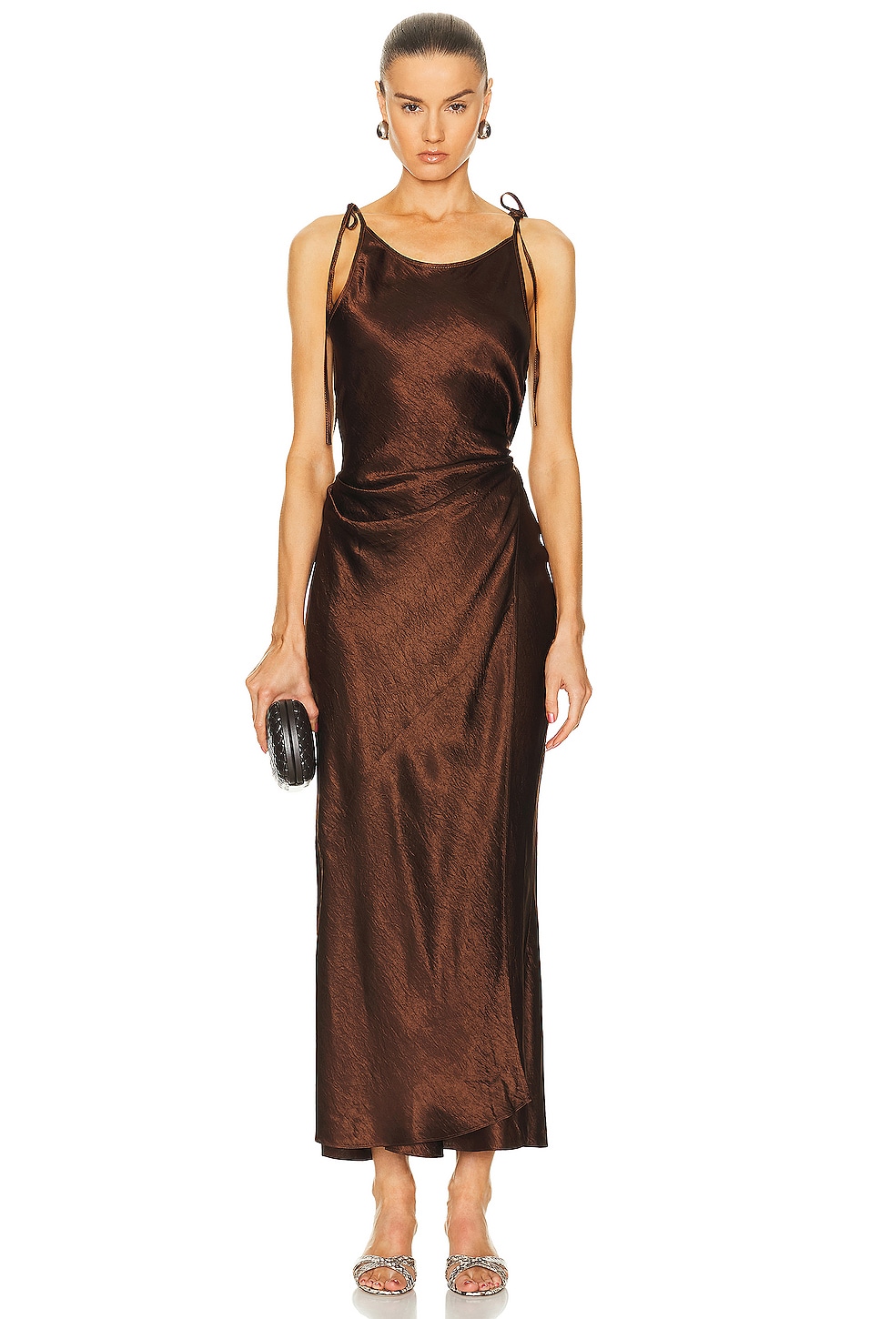 Image 1 of Acne Studios Maxi Dress in Chocolate Brown