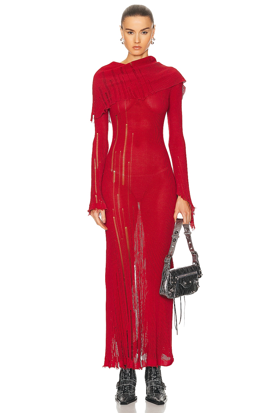 Image 1 of Acne Studios Long Sleeve Dress in Red