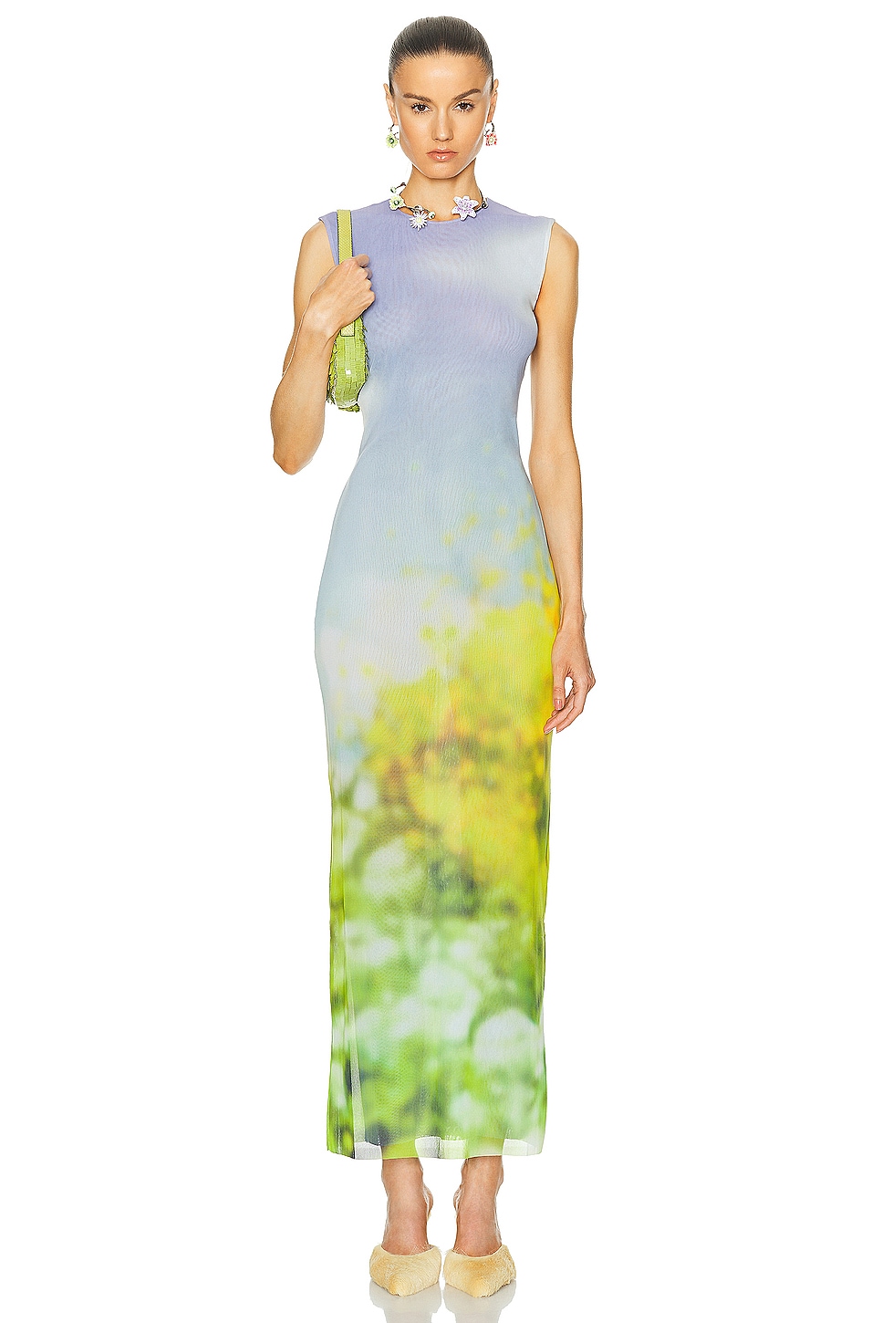 Image 1 of Acne Studios Sleeveless Maxi Dress in Purple & Yellow
