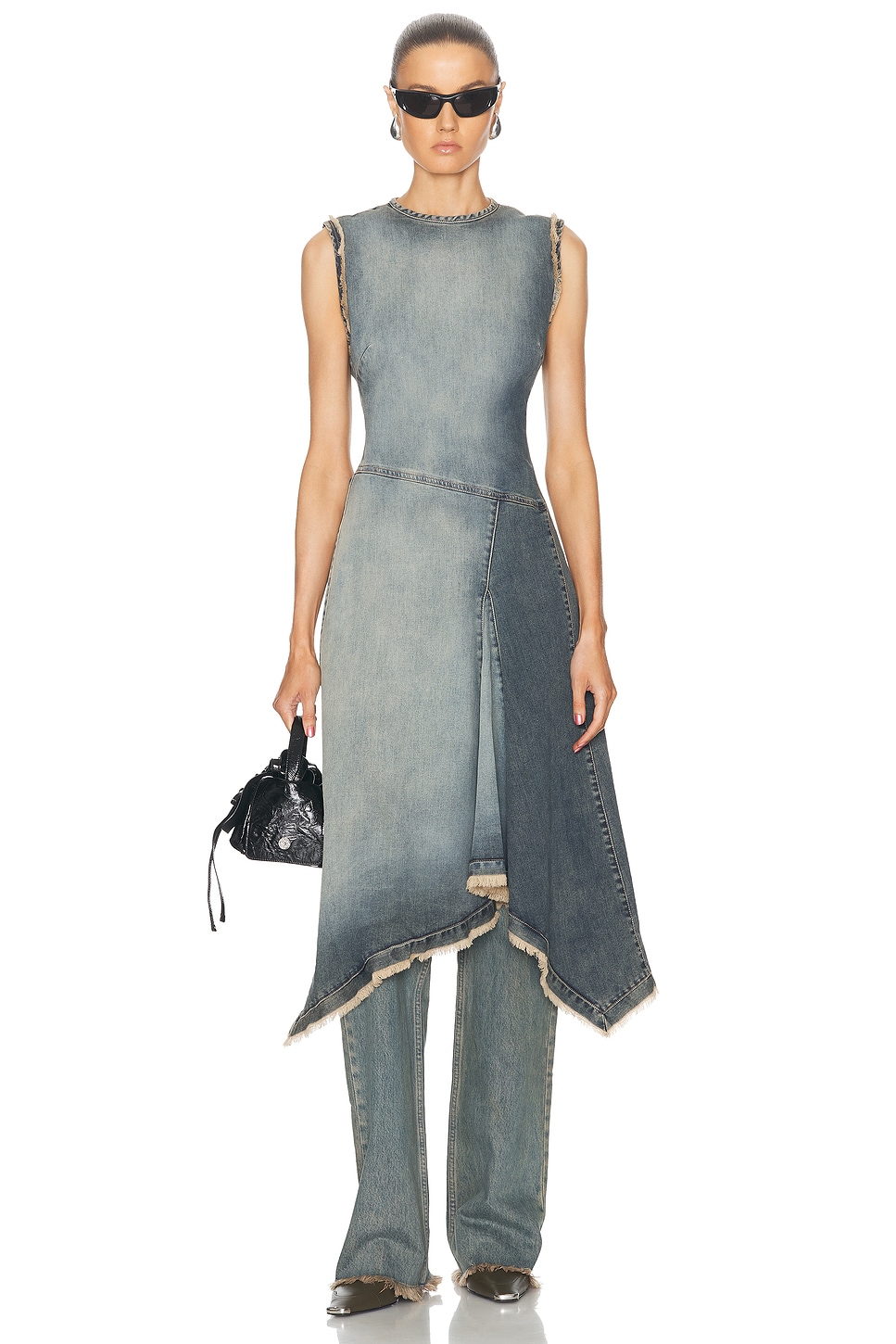 Image 1 of Acne Studios Difella Denim Dress in Mid Blue