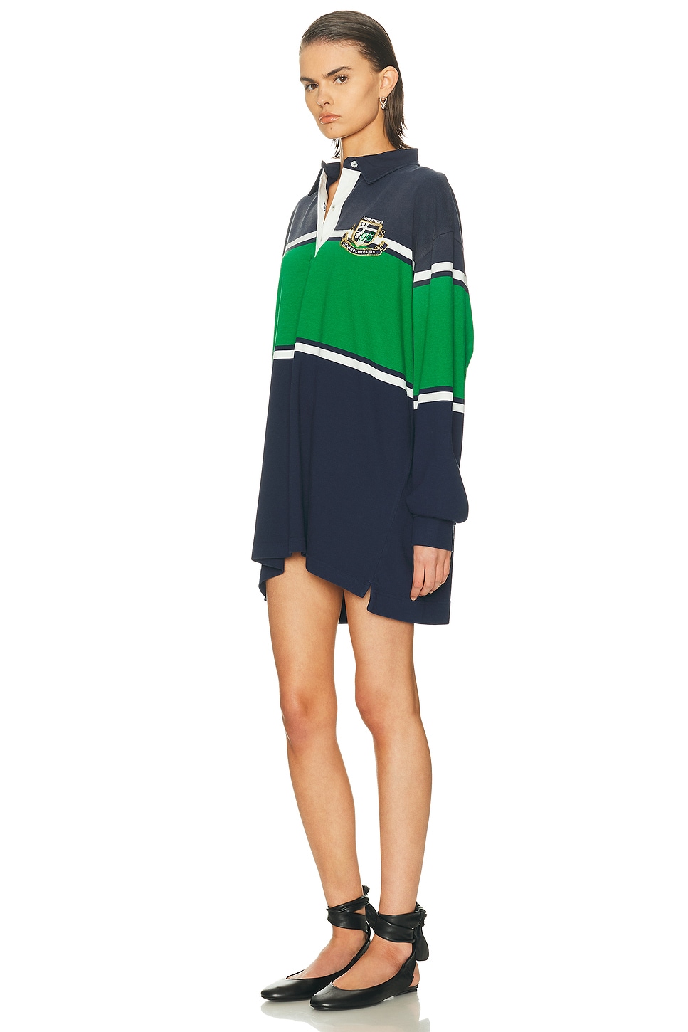 Acne Studios Eatone Rugby Dress In Blue