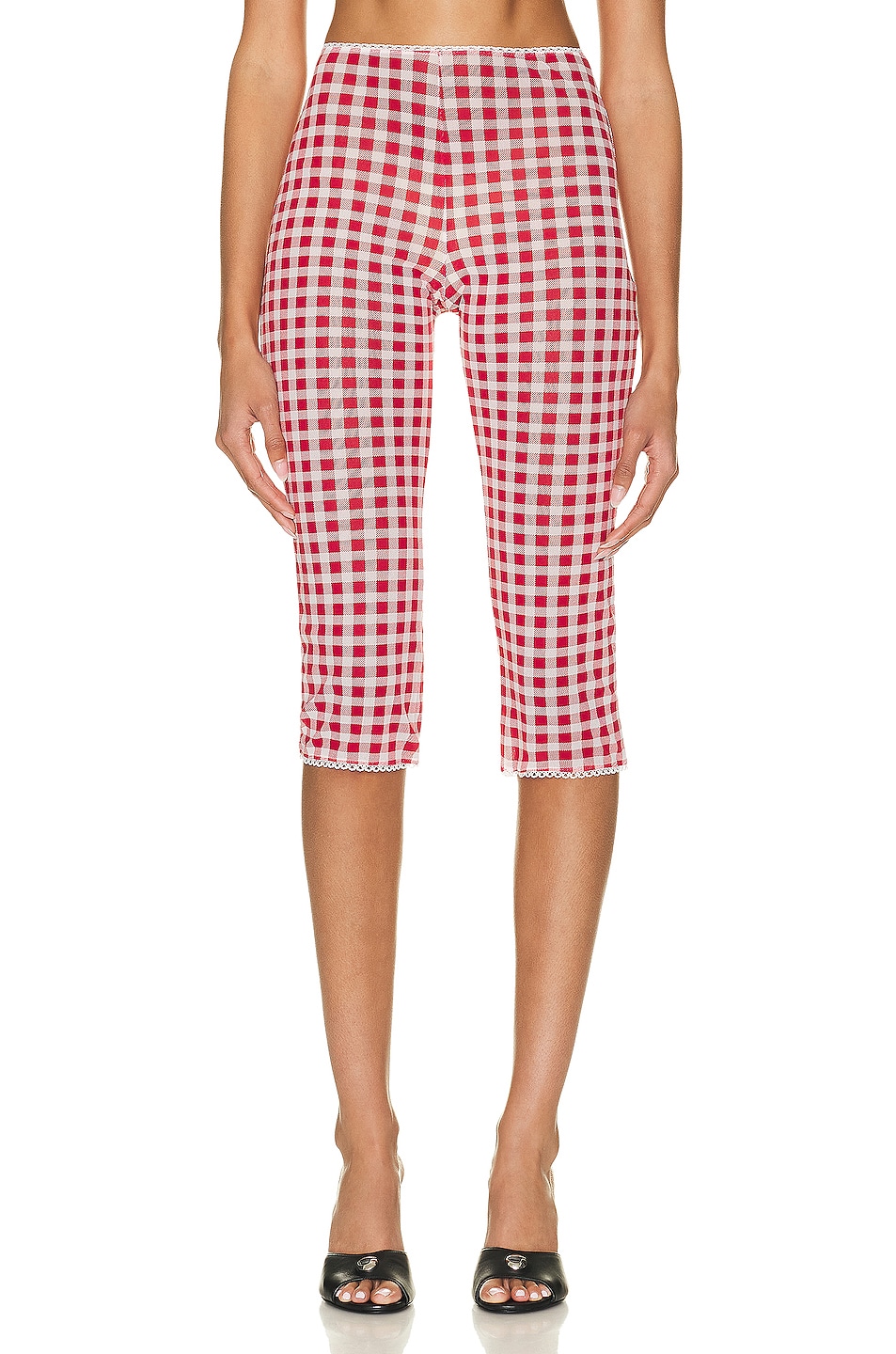 Image 1 of Acne Studios Checkered Short in Cardinal Red