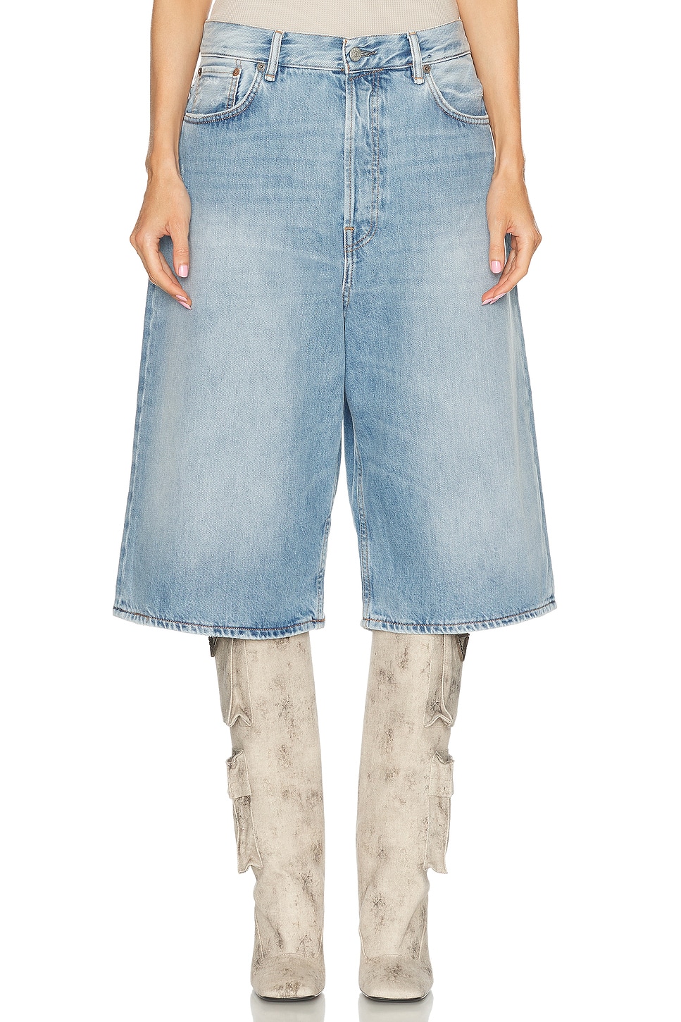 Image 1 of Acne Studios Shorts in Light Blue