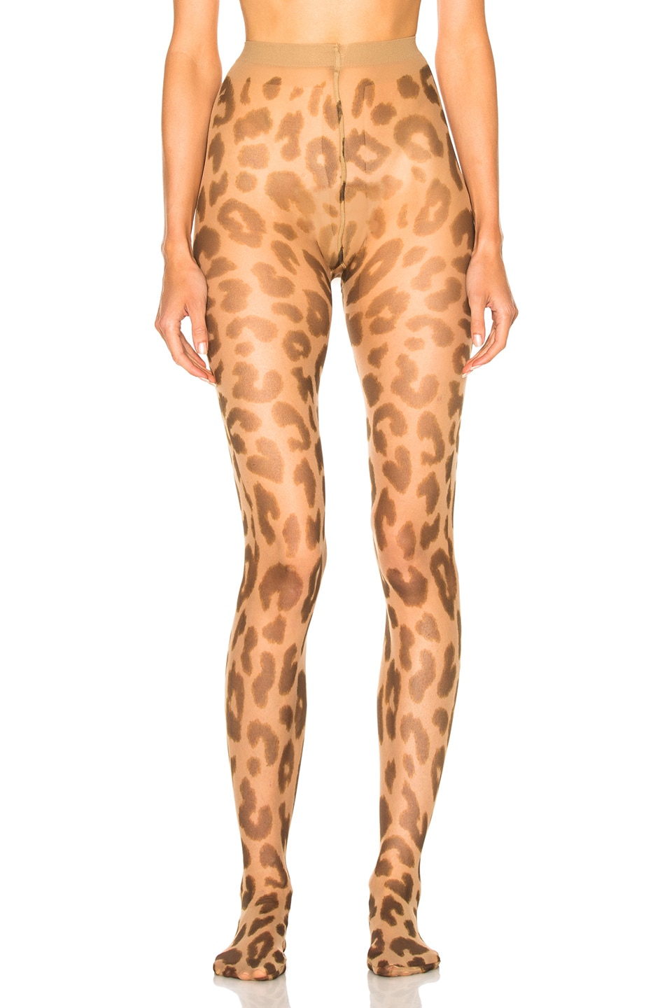 Image 1 of Acne Studios Kanne Leo Tights in Brown Leopard