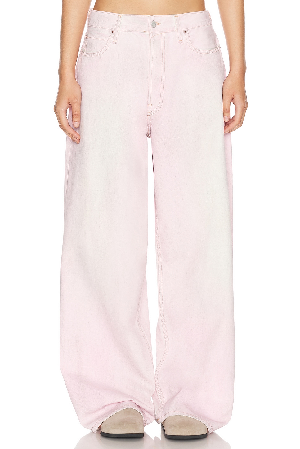 Shop Acne Studios Loose Fit Pant In Pale Pink