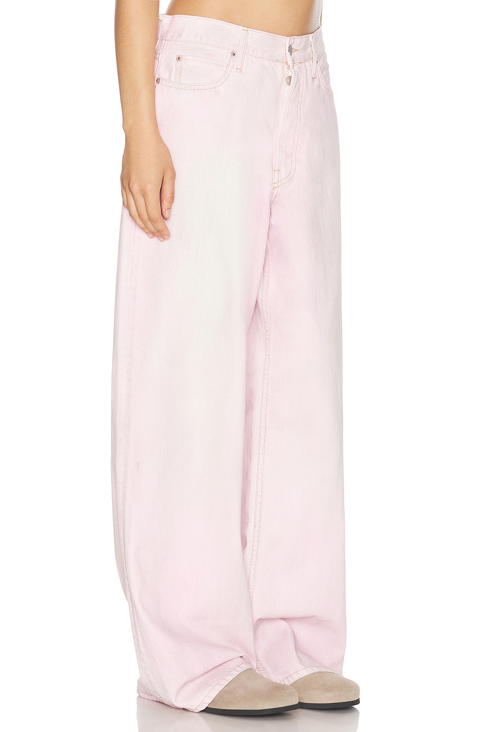 Shop Acne Studios Loose Fit Pant In Pale Pink