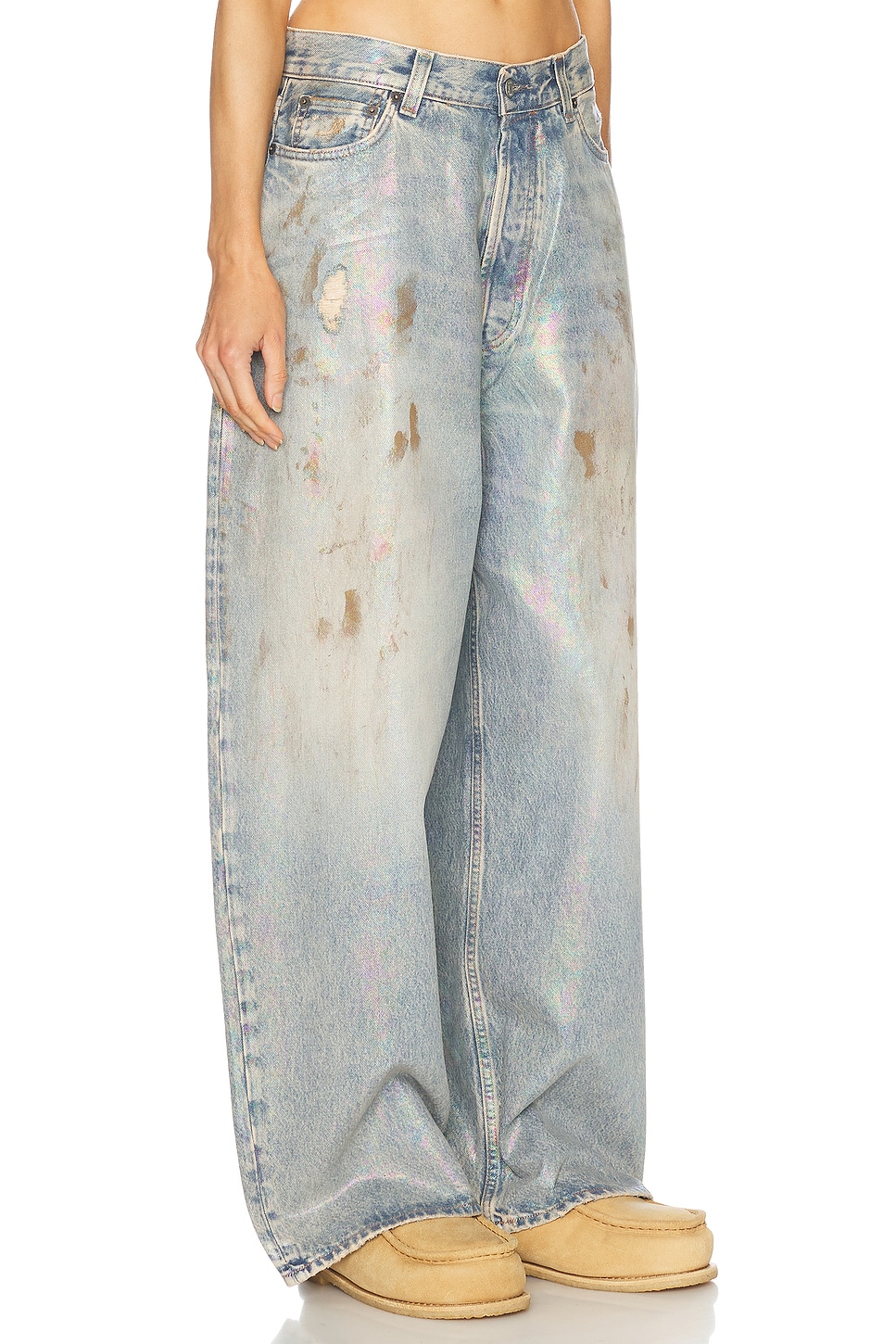 Acne Studios 2023 Dirty Halo Super Wide Leg In Mid Blue