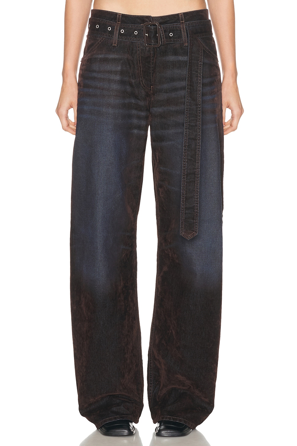 Image 1 of Acne Studios Page Wide Leg in Brown & Blue