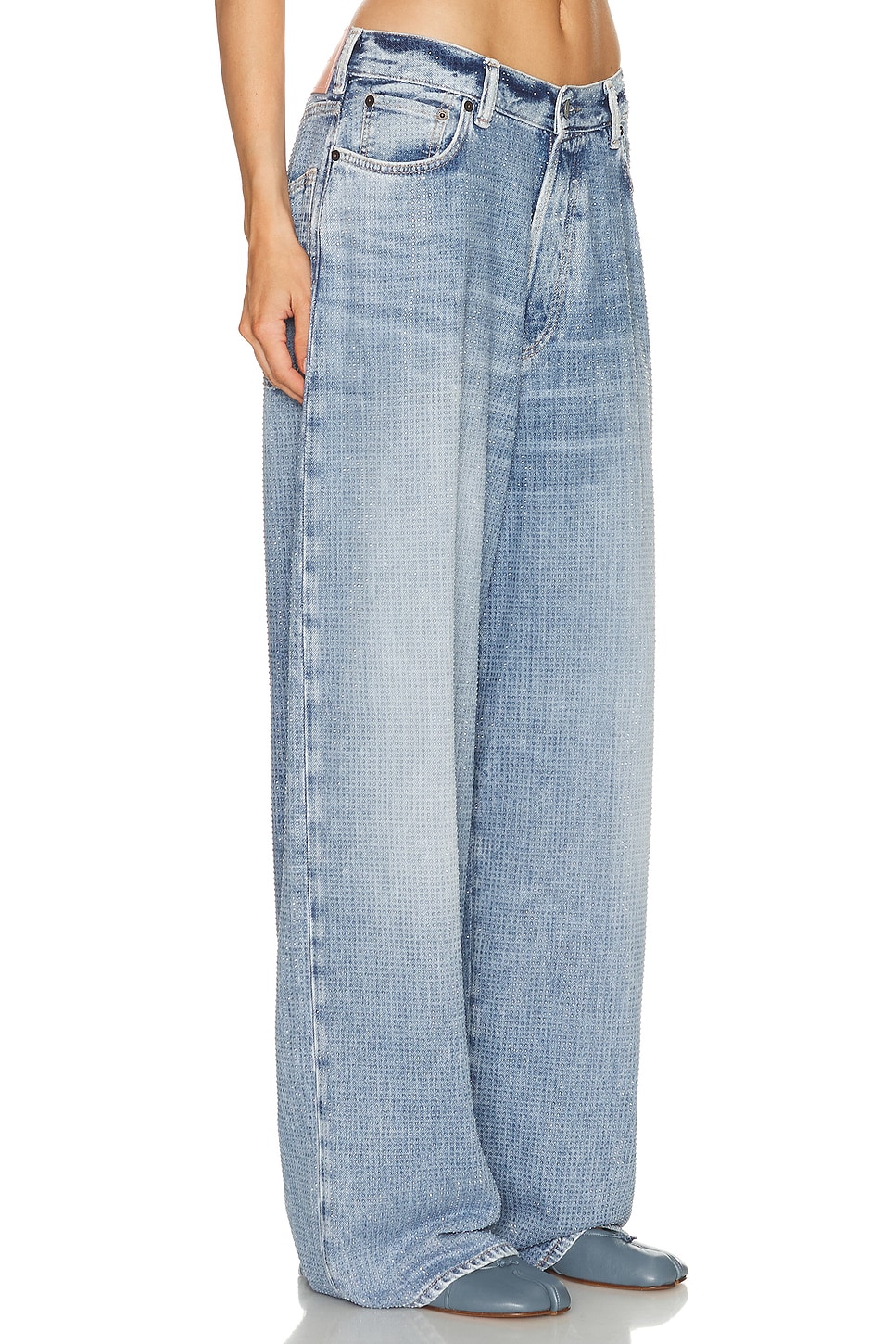 Acne Studios 2023u Shimmy Dawn Super Wide Leg In Blue