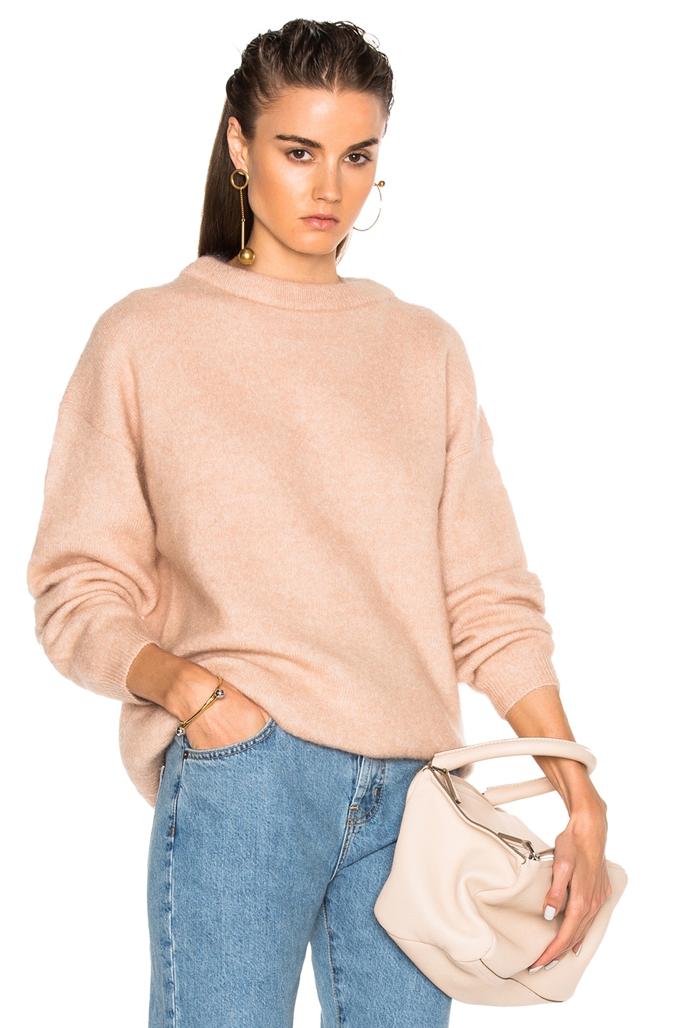 Image 1 of Acne Studios Dramatic Sweater in Pink Melange