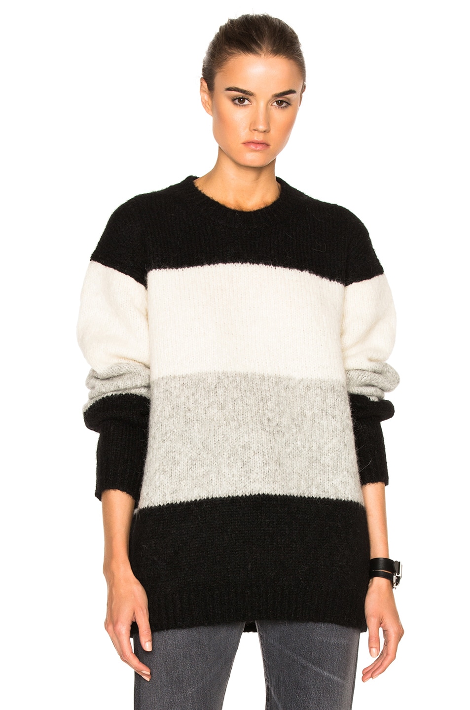 Image 1 of Acne Studios Alvah Sweater in Black Multi Stripe