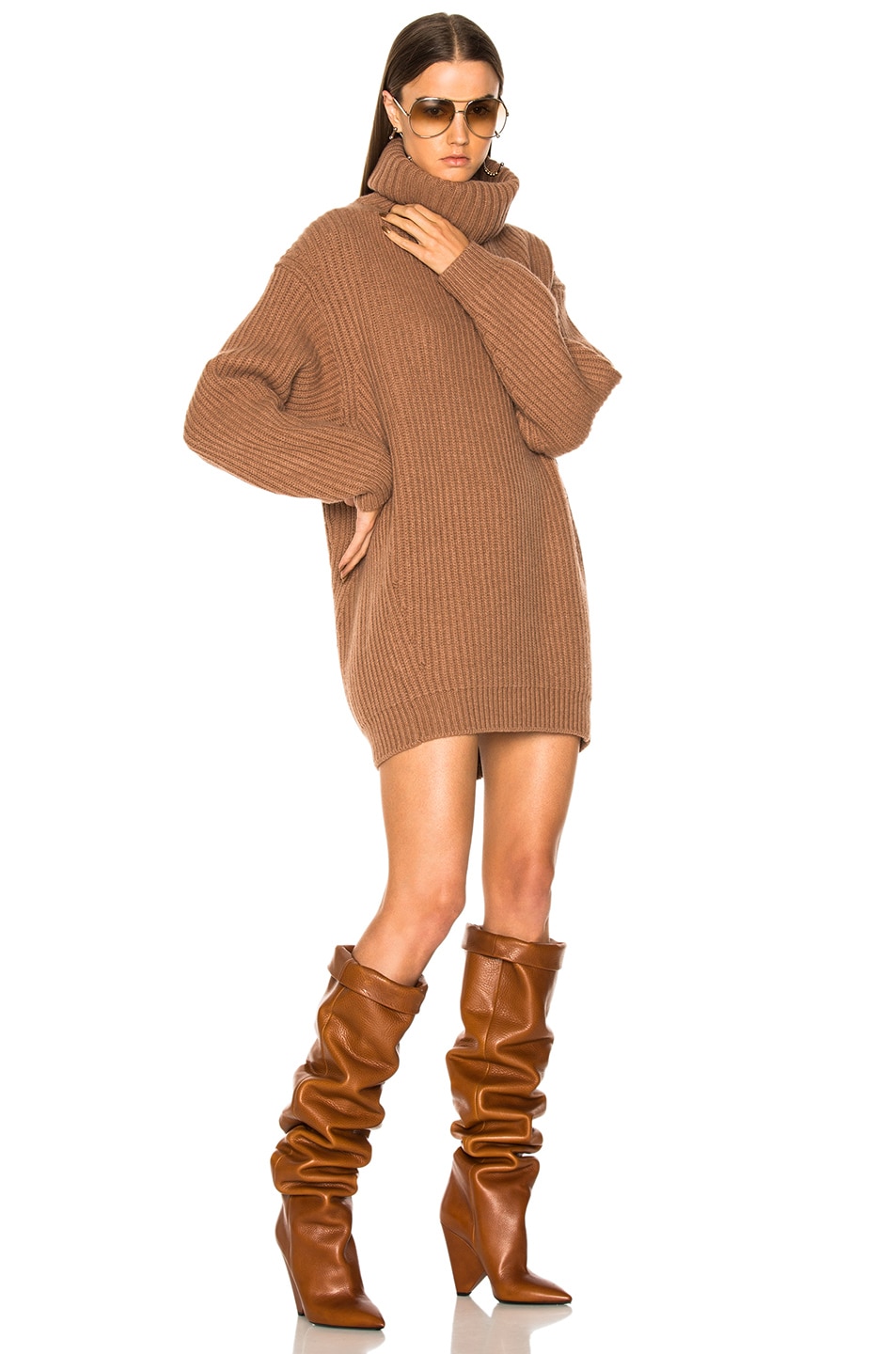 Image 1 of Acne Studios Disa Turtleneck Sweater in Caramel Brown