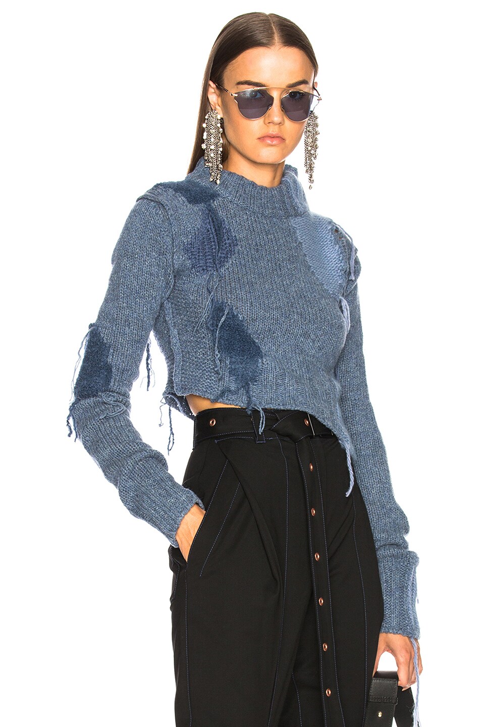 Image 1 of Acne Studios Olia Patch Sweater in Blue Combo