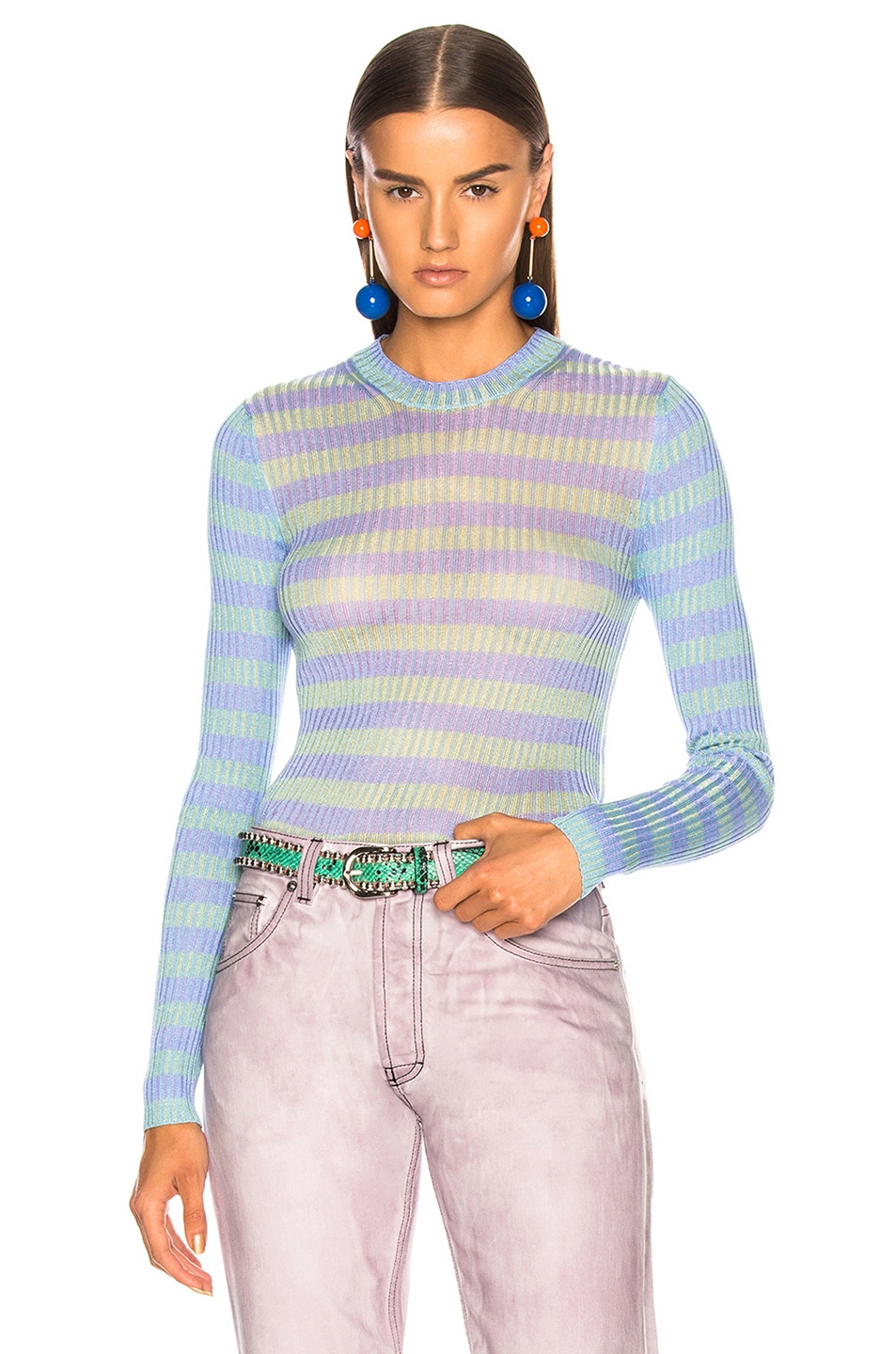 Image 1 of Acne Studios Rutmar Sweater in Pale Blue Stripe