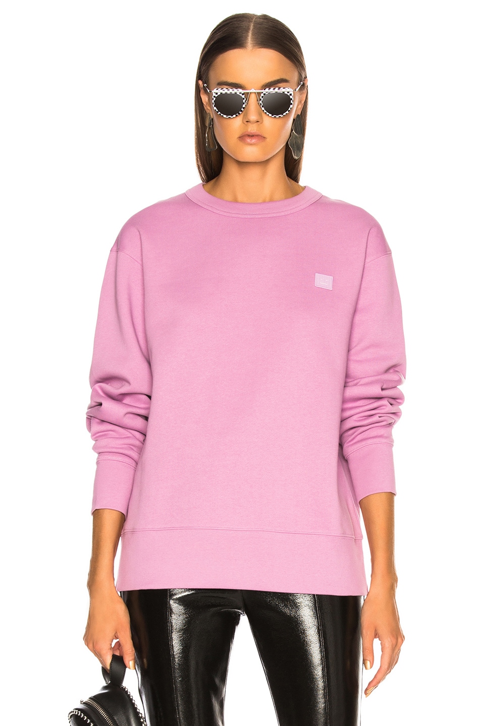 Acne Studios Fairview Face Sweater in Lilac Purple | FWRD