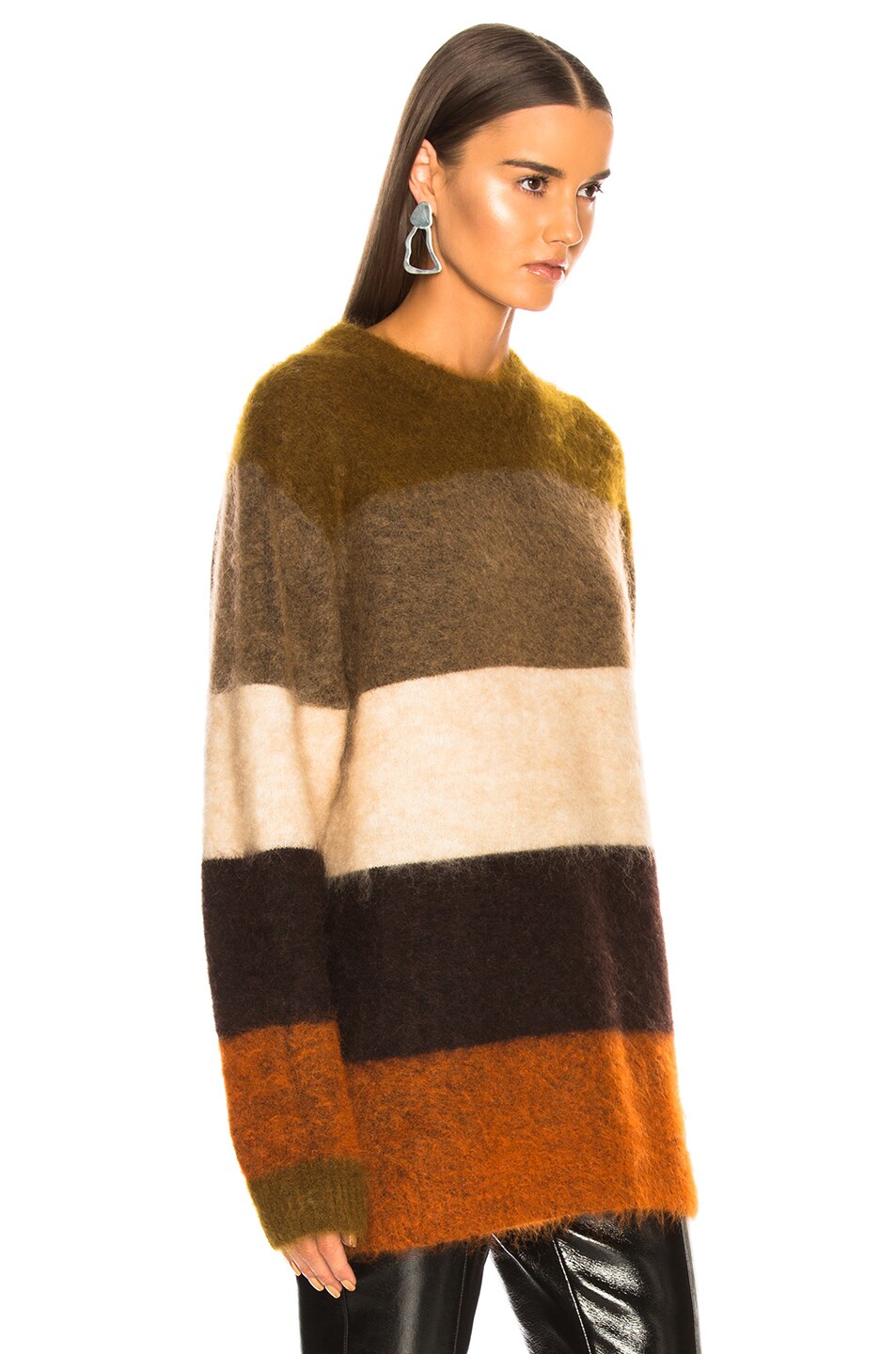 Acne Studios Albah Mohair Sweater in Orange Multi | FWRD