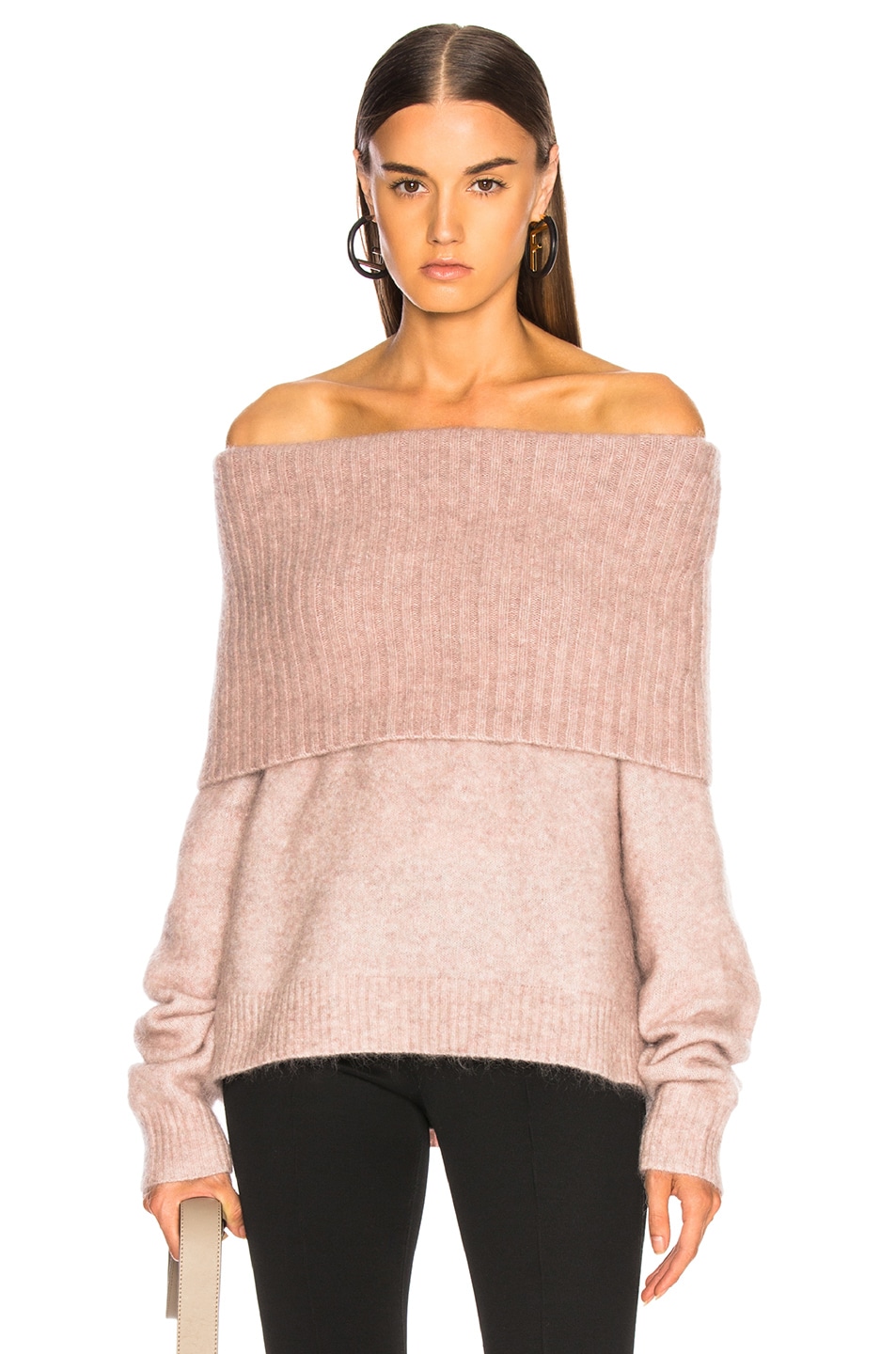 Image 1 of Acne Studios Fold Over Sweater in Powder Pink